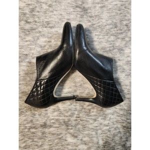Cole Haan Grand OS Black Quilted Leather Bootie heel 7.5B